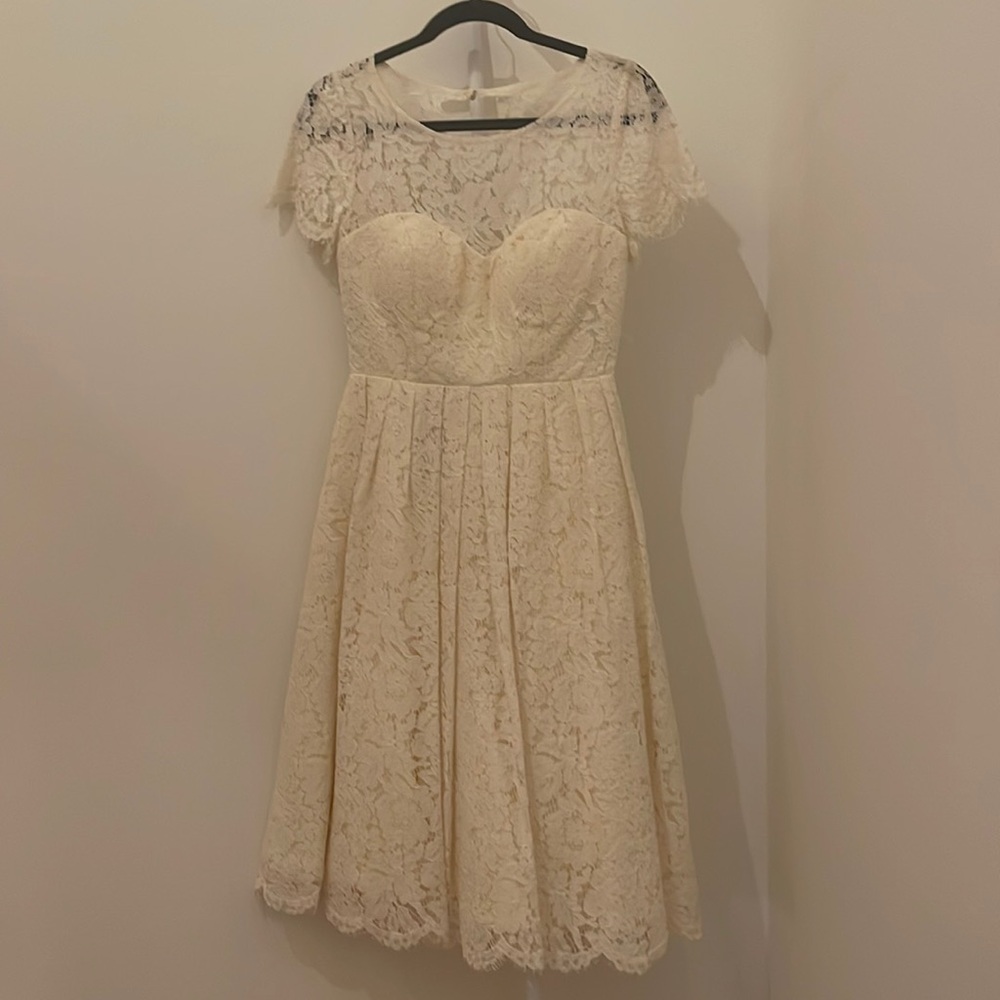 Jenny Yoo off-white lace dress